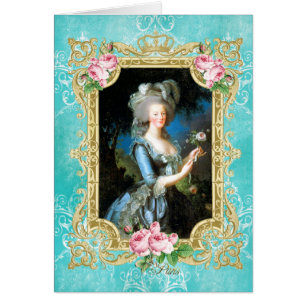 Cartão Marie Antonette Le Brun Retrait Blue Damas