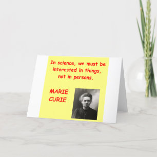 Cartão Marie Curie quote