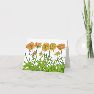 Cartão Marigolds Flowers Notecard