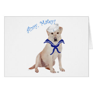 Cartão Marinheiro Labrador Amarelo