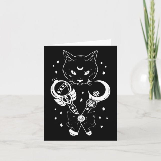 Cartão Marinheiro Meow Lua Gótica Espaço Gótico da Lua Gó (Frente)