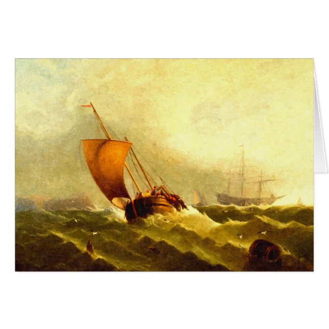 Cartão Marinheiros em uma tempestade (Frente Horizontal)