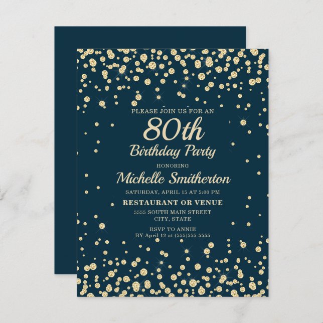 Cartão Marinho Azul Dourado Diamante Brilhante Mulheres 8 (Frente/Verso)