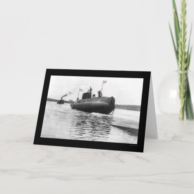 Cartão Marinho de lançamento submarino 1909 (Frente)