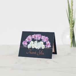 Cartão Marinho Laranja Rosas Crocuses Garland Obrigado