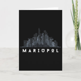 Cartão Mariupol Ucrânia Bandeira Cidade Ucraniana Cirílic
