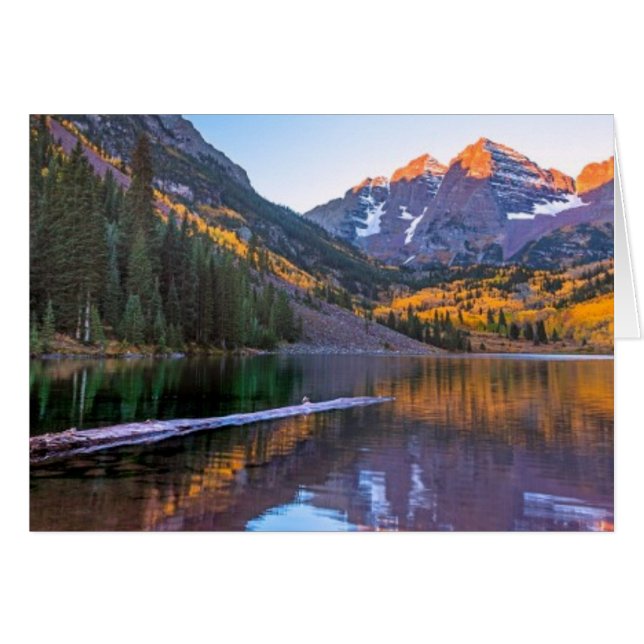 Cartão Maroon Bells Alpen Glow (Frente Horizontal)