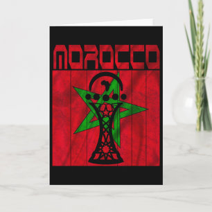 Cartão Marrocos Vintage, Eu Amo Mapa de Marrocos Futebol