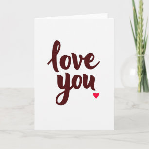 Cartão Marrom Elegante Simples de Amor