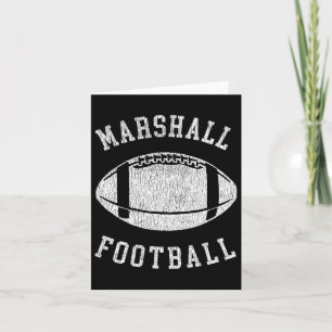 Cartão Marshall Football Distressou a anos 80 Vintage Thr