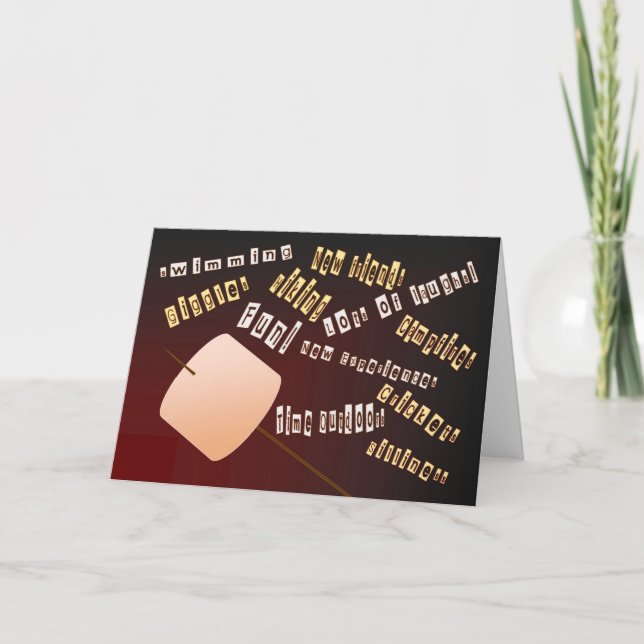 Cartão Marshmallow Roasting - divertimento do acampamento (Frente)