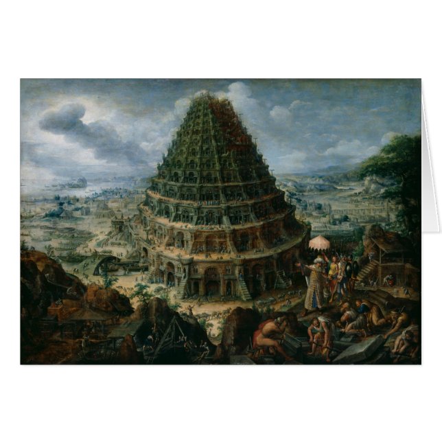 Cartão Marten van Valckenborch - A Torre de Babel (Frente Horizontal)