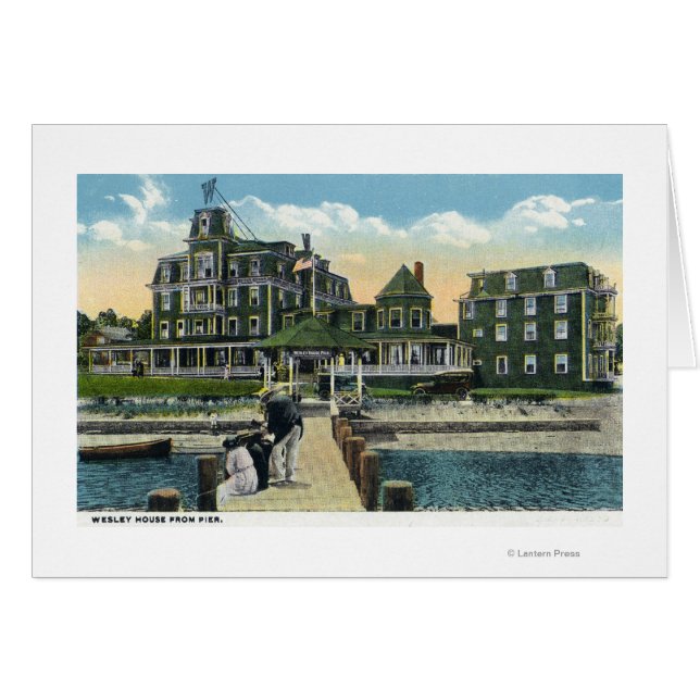 Cartão Martha's Vineyard, Pier View da Wesley House (Frente Horizontal)