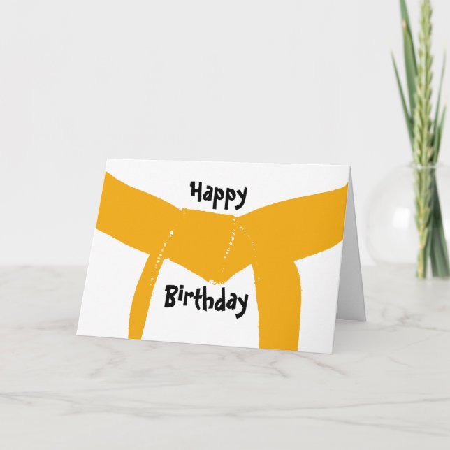 Cartão Martial Arts Orange Belt Birthday (Frente)