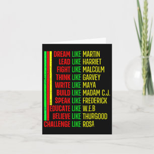 Cartão Martin Black Afro African Orgulho de História Negr