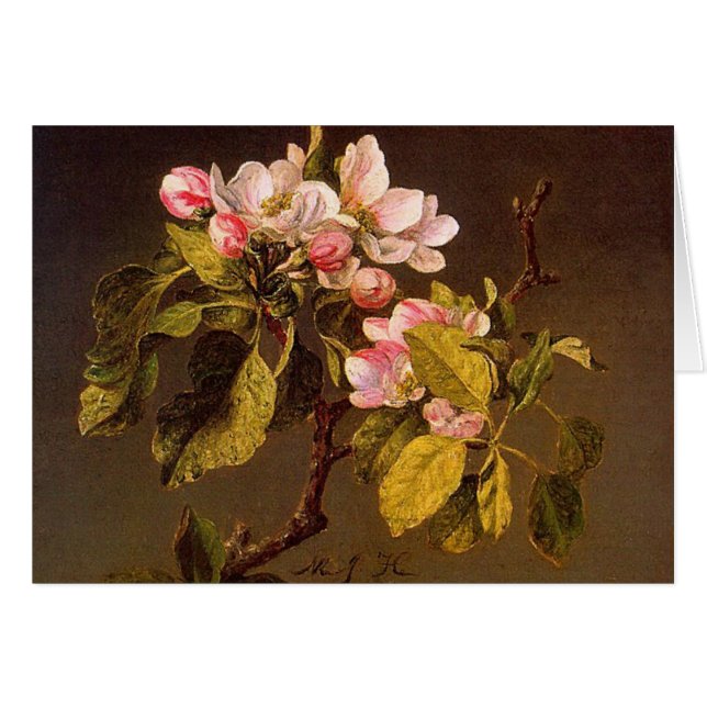 Cartão Martin Johnson Heade - flores de Apple (Frente Horizontal)