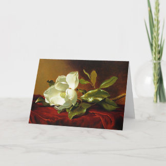 Cartão Martin Johnson Heade - magnólia no veludo vermelho