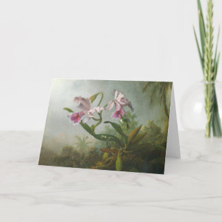 Cartão Martin Johnson Heade - orquídeas e colibris