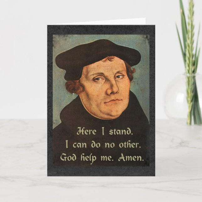 Cartão Martin Luther, Aqui Estou Eu A Fazer Uma Cotação R (Frente)