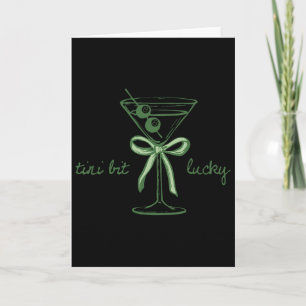 Cartão Martini do Dia de São Patrício Irlandês Por Um Tin