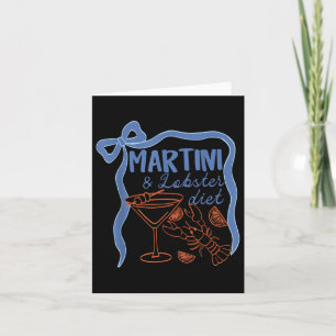 Cartão Martini E Lagosta Dieta Costeira Verão Engraçada