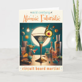 Cartão Martini Futurista de Placa de Circuito Atômico