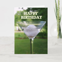 Cartão Martini Golf Ball Birthday