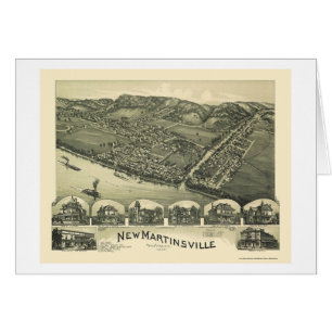 Cartão Martinsville novo, mapa panorâmico de WV - 1899
