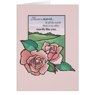 Cartão Marvel de Rosa de Aniversário