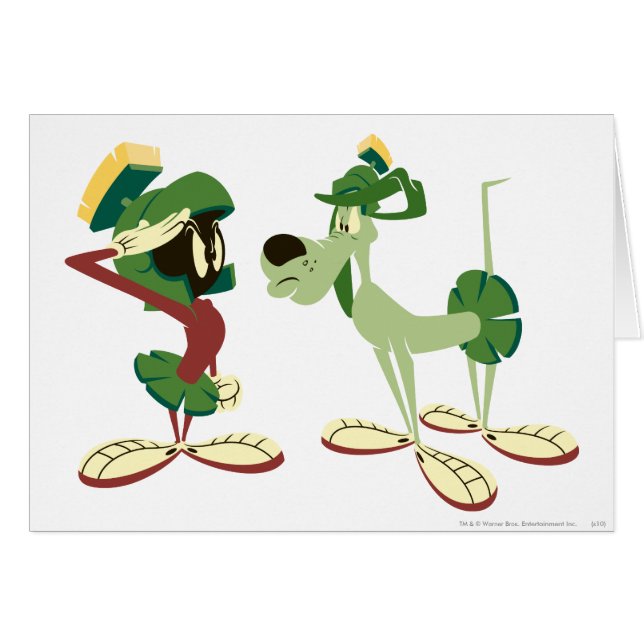 Cartão MARVIN THE MARTIAN™ and K-9 (Frente Horizontal)