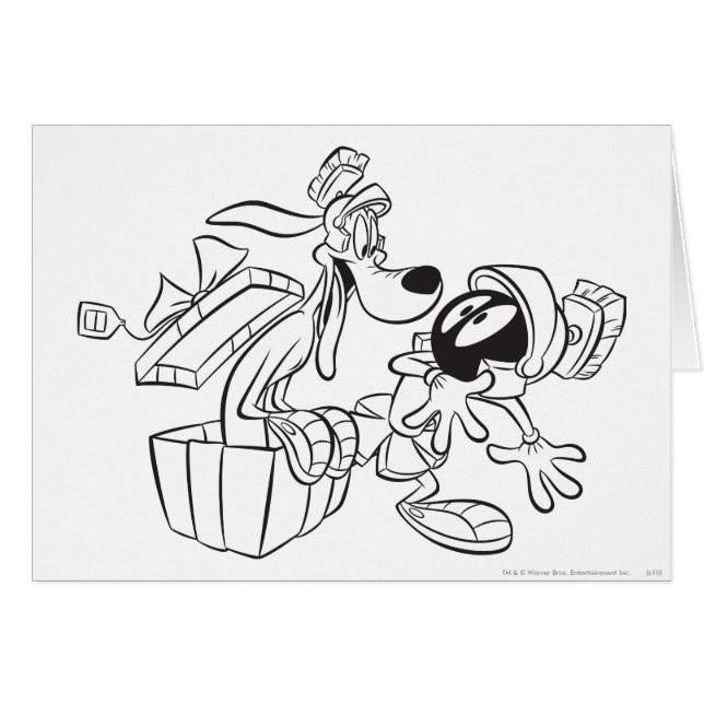 Cartão MARVIN THE MARTIAN™ and K-9 Gift Surpresa (Frente Horizontal)