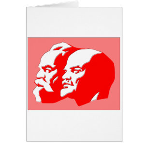 Cartão Marx e Lenin
