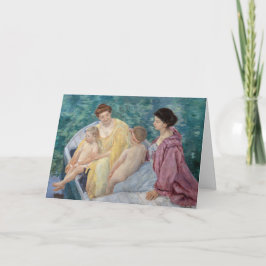 Cartão Mary Cassatt - Duas mães e crianças em um barco