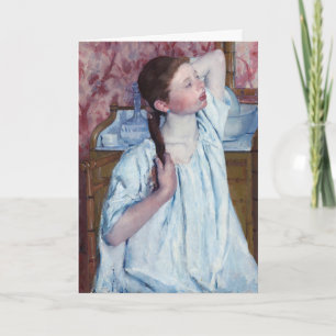 Cartão Mary Cassatt - Garota Arrumando seu Cabelo