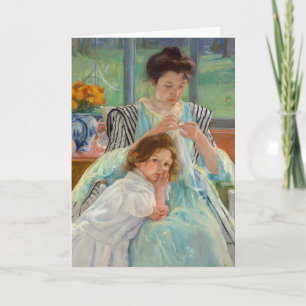 Cartão Mary Cassatt - Jovem Mãe Costurando