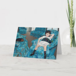 Cartão Mary Cassatt - Menina em uma cadeira de rodas azul