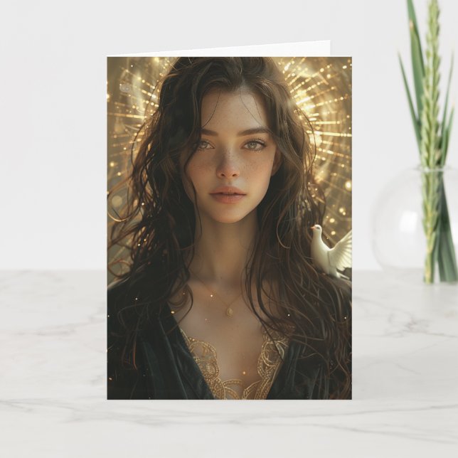 Cartão Mary e a Dove (Frente)