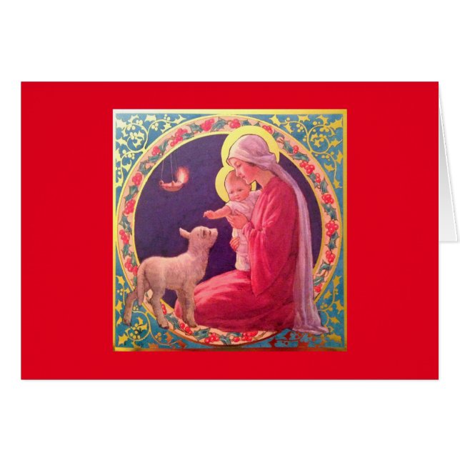 Cartão Mary e o bebê Jesus (Frente Horizontal)