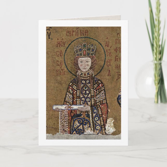 Cartão Mary Enthroned com o cristo pelo Mosaicist (Frente)