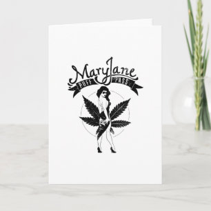 Cartão Mary Jane Puff Pass Mulher Trabalho de arte Preta