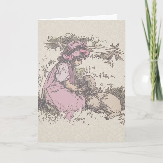 Cartão Mary tinha um pequeno Rhyme de cordeiro (Frente)