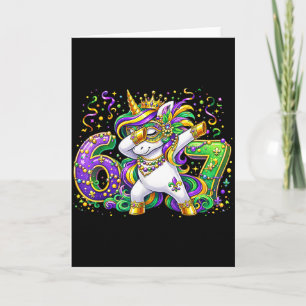 Cartão Máscara de Carnaval do Mardi Gras de Unicórnio Fof