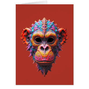 Cartão Máscara de Chimpanzé Ornata