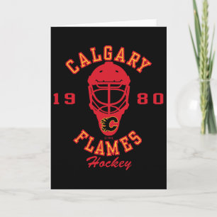 Cartão Máscara de hóquei Calgary Flames branca licenciada