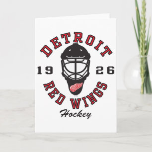 Cartão Máscara de hóquei Detroit Red Wings branca oficial