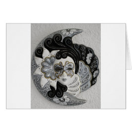 Cartão Máscara de Prata Dourada Veneza