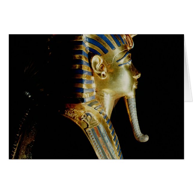 Cartão Máscara Dourado de Tutankhamun (Frente Horizontal)