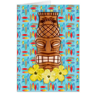 Cartão Máscara havaiana de Tiki