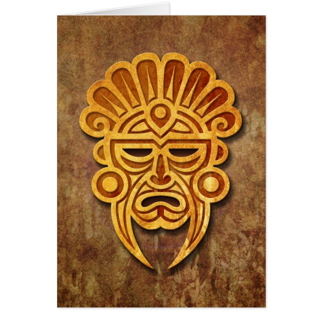 Cartão Máscara maia de pedra (Frente)