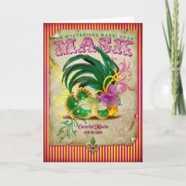 Cartão Máscara Mardi Gras da Coleção NOLA